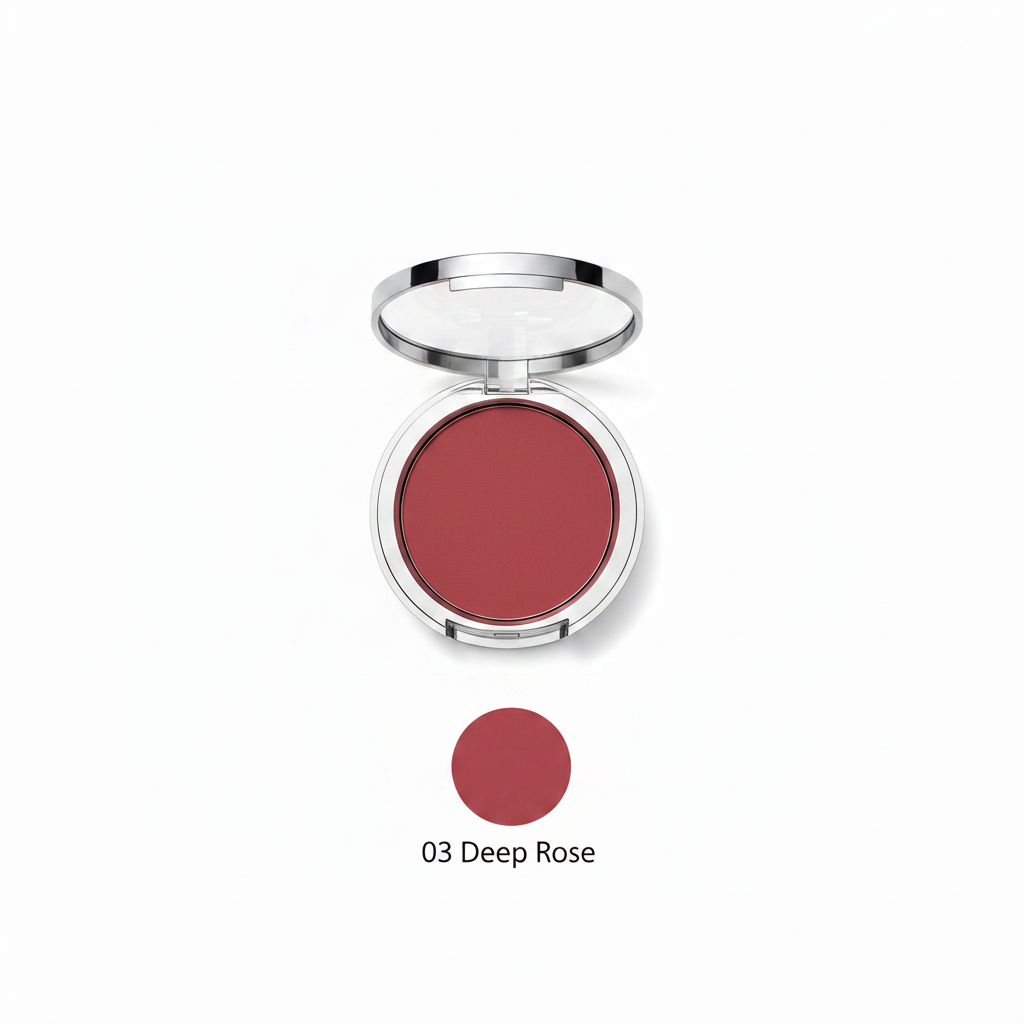 3-Shade Pressed Blush Compact | Nude Pink, Coral Orange & Deep Rose