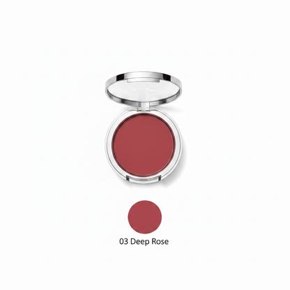 3-Shade Pressed Blush Compact | Nude Pink, Coral Orange & Deep Rose
