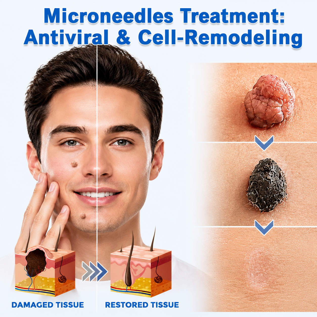 ✨Muwix®2-in-1 Microneedle & Hydrocolloid Patch?| Removes Raised Moles, Acne, Flat Warts & Skin Tags | Helps Improve Wrinkles, Scars & Blemishes | Invisible Patches for Face & Body