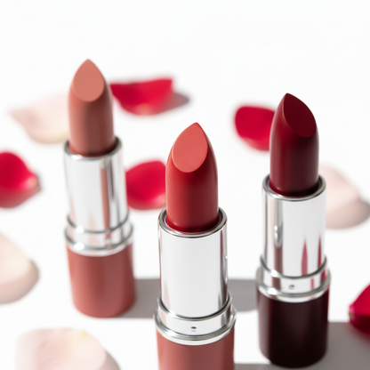 3 Shade Moisturizing Lipstick | Nude, Rose Red & Deep Burgundy