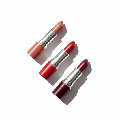 3 Shade Moisturizing Lipstick | Nude, Rose Red & Deep Burgundy