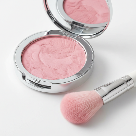 Rose Pink Pressed Blush with Brush