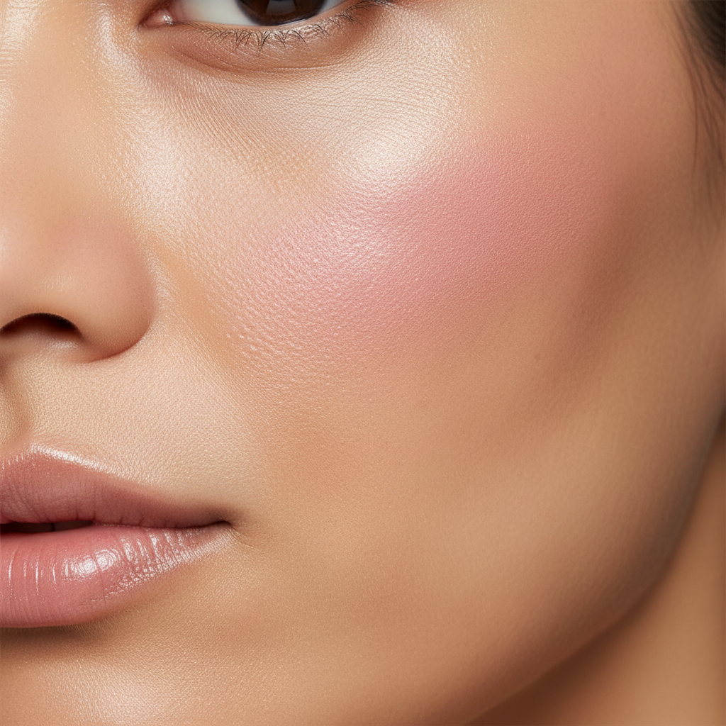 Rose Pink Pressed Blush with Brush